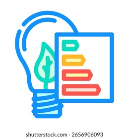 ícone de cor de eficiência energética vetor. sinal de eficiência energética. ilustração de símbolo isolado