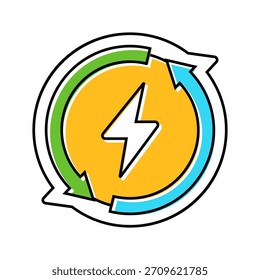 ícone de cor de eficiência energética vetor. sinal de eficiência energética. ilustração de símbolo isolado