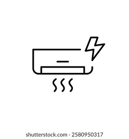 Energy efficient cooling. Powerful air conditioner performance. Pixel perfect vector icon