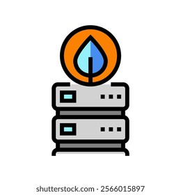 energy efficient data center color icon vector. energy efficient data center sign. isolated symbol illustration