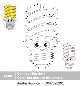 Energy Efficient Funny. Dot To Dot Educational Game For Kids.