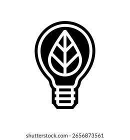 energy efficient glyph icon vector. energy efficient sign. isolated symbol illustration