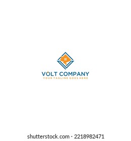 Logo für Letter V und Home-Elektrizität
