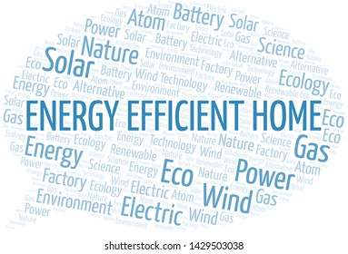 Energy Efficient Home word cloud. Wordcloud made with text only.