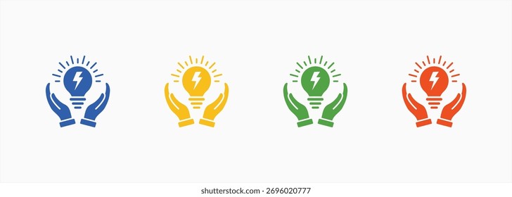 Energy Efficient Icon Set Color Multiple Style Collection