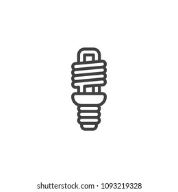 Energy efficient lamp outline icon. linear style sign for mobile concept and web design. lightbulb simple line vector icon. Energy saving light symbol, logo illustration. Pixel perfect vector graphics