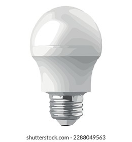 Energy efficient lightbulb glows bright on white isolated