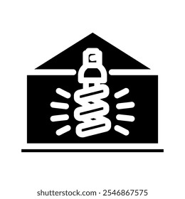 energy efficient lighting green building glyph icon vector. energy efficient lighting green building sign. isolated symbol illustration