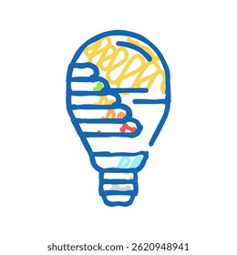 energy efficient lighting green building doodle icon sketch vector. energy efficient lighting green building sign. isolated symbol illustration