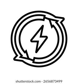 ícone de linha de eficiência energética vetor. sinal de eficiência energética. símbolo de contorno isolado ilustração em preto
