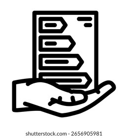 Vector de icono de línea de eficiencia energética. Signo de eficiencia energética. Contorno aislado Ilustración negra