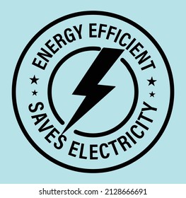 'energy efficient, save electricity' vector icon, black in color