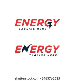 Energy electrical sign Text based wordmark logo design vector template