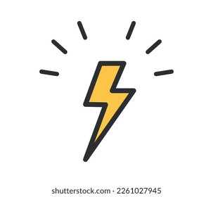 Energy, electricity, power icon vector.
