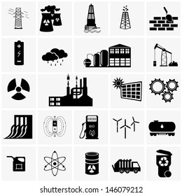 Energy, electricity, power icons