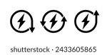 energy or electricity symbol with rounded up and down arrow