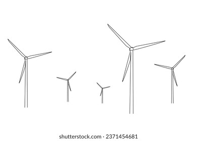 energy electricity turbines nature renewable energy line art design