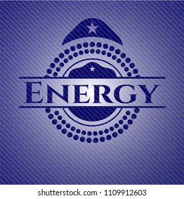 Energy emblem with jean texture