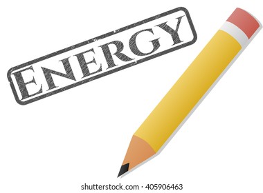 Energy emblem with pencil effect