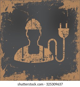 Energy, Engineer design on old paper background, vector
