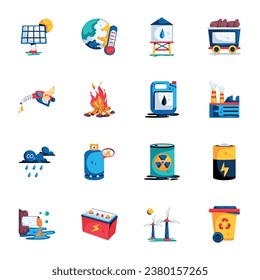 Energy and Environment Flat Icons