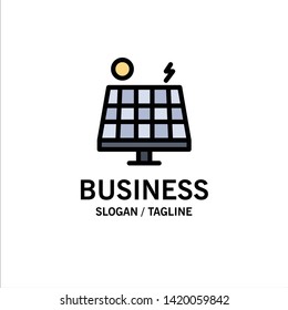 Energy, Environment, Green, Solar Business Logo Template. Flat Color