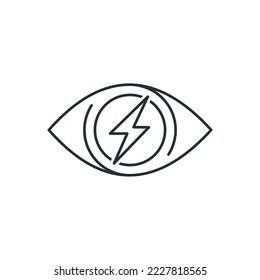Energy in the eyes. Active Interest. Vector linear icon isolated on white background.