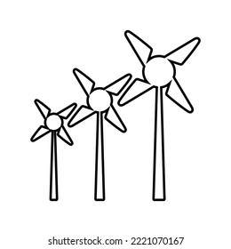 Energy, fan, power, wind line icon. Outline vector.