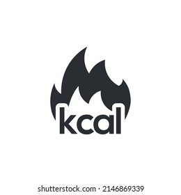 Energy fat burn kcal fire icon. Kilocalorie hot logo vector weight fitness flame graphic icon. svg