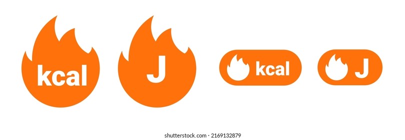 Energy fat burn kcal fire icon. Kilocalorie hot logo vector weight fitness flame graphic icon svg