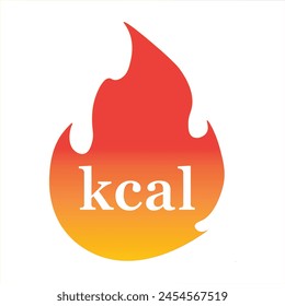 Energy fat burn kcal fire icon. Kilocalorie logo vector weight fitness flame graphic icon illustration. kilocalorie symbolic emblem for food products cover designation, fat burning.