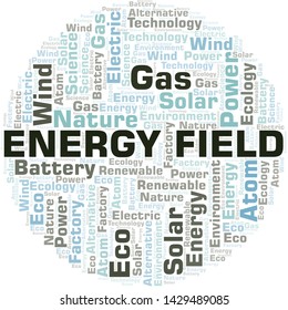 Energy Field word cloud. Wordcloud made with text only.