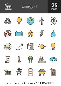 Energy Filled Line Icons