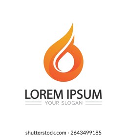 Energy fire flame logo vector illustration for power, fuel, and tech branding