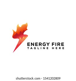 energy fire logo premium vector, thunder fire logo, fast fire logo