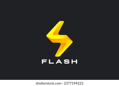 Energy Flash Lightning Bolt Logo Innovative Design Vector template. Power Battery Technology Logotype icon tech.