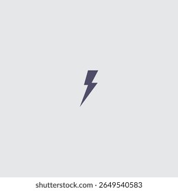 Energy flashes with this simple lightning bolt icon against a pale gray background, perfect for technology themes.