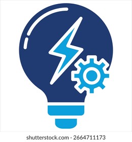 Ilustración vectorial de icono azul Energy Flat