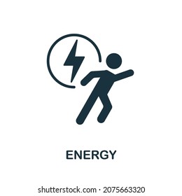 Energy flat icon. Colored sign from positive attitude collection. Creative Energy icon illustration for web design, infographics and more