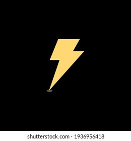 Energy flat icon. Lightning symbol.  Logo design element