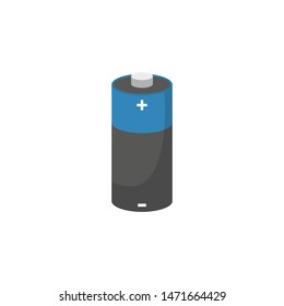 energy flat isometric flat battery on a white background