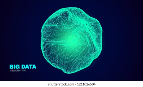 Energy Flow Concept. Big Data Stream Visualization. Abstract Radial Fractal in Futuristic Style. Effect of Depth of Field. Technology Tunnel with Wave Lines. Digital Vector Background of Energy Stream
