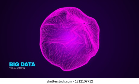 Energy Flow Concept. Big Data Stream Visualization. Abstract Radial Fractal in Futuristic Style. Effect of Depth of Field. Technology Tunnel with Wave Lines. Digital Vector Background of Energy Stream