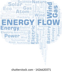 Energy Flow word cloud. Wordcloud made with text only.