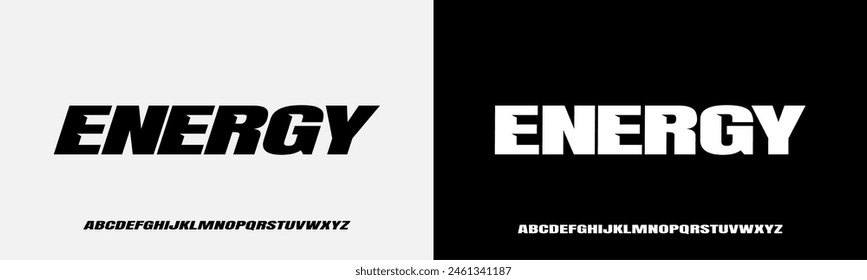 ENERGY FONT, Sport Modern Italic Alphabet Font. Typography urban style fonts for technology, digital, movie logo design. vector illustration.eps