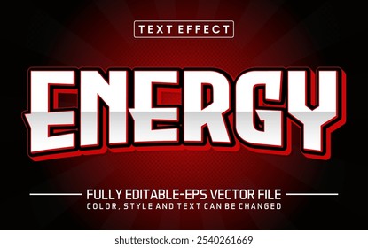 Fuente de energía Efecto de texto editable