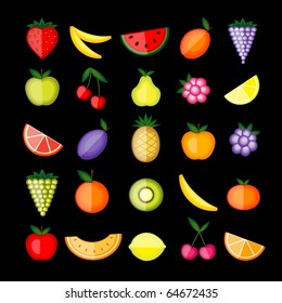 Energy fruits. Vector collection for your design