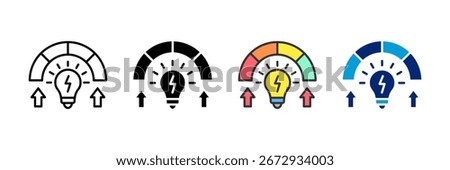 Energy Gauge Icon Set Multiple Style Collection