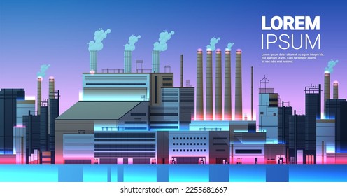 energy generation plant with chimneys electricity production industrial manufacturing building heavy industry factory