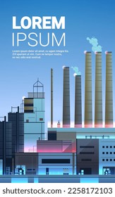 Energieerzeugungsanlage mit Schornsteinen Elektrizitätserzeugung Industrie-Bau Schwerindustrie